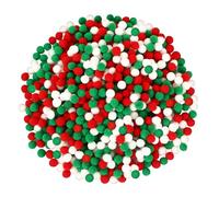 SEPGLITTER Christmas Pom Poms Balls, 1000 Pieces Red Green White Pompoms Pom Poms for Crafts Making DIY Holiday Christmas Decorations Supplies (3 Colors,1 cm )