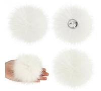 SEPGLITTER Fluffy White Bunny Tail, 4 Pack 4 Inch Easter Costume Accessories Rabbit Tail for Cosplay Festive Fun