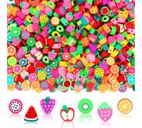 SEPGLITTER Fruits Polymer Clay Beads, 300pcs Mixed Fruits Clay Spacer Beads for Jewelry Making DIY Bracelet Necklace Accessories Craft Party Supplies
