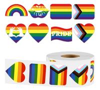 SEPGLITTER Pride Stickers Roll, 800 Pcs Rainbow Heart Flag Self Adhesive LGBTQ Decal Stickers for LGBTQ Gay Lesbian Bisexual Progress Pride Stuff Month Decorations Parade Accessories