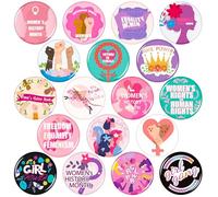SEPGLITTER Women's History Month Buttons, 54 Pcs Feminist Inspirational Pins Button Badges Female Awareness Giveaways for Clothes Backpacks Bag Hats Office Party Supplies Gifts Accessories