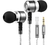 Sephia SP3060 Wired Headphones, HD Bass Driven Audio, Lightweight Aluminum Wired in Ear Earbud Headphones, S/M/L Ear Bud Tips, Earphone Case, 3.5mm Tangle-Free Cord, No Mic