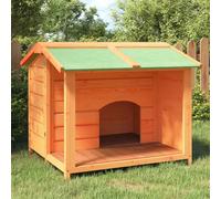 sephironlbb Dog Kennel Brown Solid Pine Wood 96 x 87 x 80.5 cm with Waterproof Green Roof Large Entrance Safe Retreat for Dogs Cats Small Animals in the Garden and Patio
