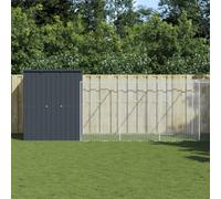 sephironlbb Dog Kennel with Run Anthracite Galvanised Steel 165 x 863 x 181 cm Weatherproof Winterproof Outdoor Garden Retreat Protection Kennel Puppy House