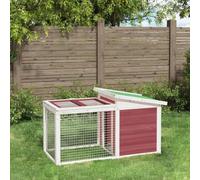 sephironlbb Mocha Rabbit Hutch Made of Solid Pine Wood 100.5 x 54 x 55 cm with Outdoor Enclosure, Weatherproof Roof, Wire Mesh Walls, Suitable for Rabbits, Guinea Pigs, Outdoor and Indoor Use