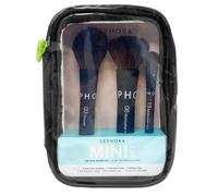 Sephora Collection The Mini Brush Set - 3 Mini Makeup Brushes and 1 Makeup Bag