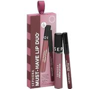 Sephora Must Have Lip Duo Cream Lip Stain & Mini Lip Liner 18 Deep Brow & 13 Cream Lip Stain