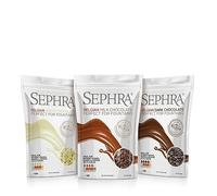 Sephra Belgian Couverture Chocolate Callets 3 x 907g - Milk, Dark & White Mixed Bundle