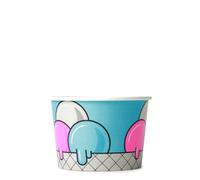 Sephra Disposable 4oz Blue Bubble Patterned Cardboard/Paper Ice Cream Cups (Pack of 50) for Ice Cream, Gelato, Frozen Yogurt or other consumable products… (Blue Bubble, 4oz, Pack of 50)