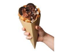 Sephra Recyclable Cardboard Bubble Waffle Pockets (Pack of 225) - Disposable Foldable Cone Holders for Takeaway Hong Kong Egg Waffle/Food Wraps/Fries (Pack of 225)