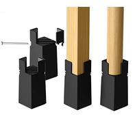 Sephyroth 4Pack Adjustable Bed Risers, 4Inch Black, Square, Heavy Duty Plastic, 0.8''-1.6'' Leg Diameter, Indoor, Heavy-duty Furniture (Beds, Tables, Chairs, Sofas)