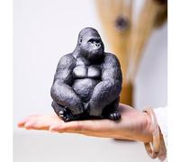 SePkus King Kong Gorilla Statue, Realistic Animal Statue Decor, Unique Home Office Garden Yard Bookshelf Desk Bedroom Bathroom Ornament (One Color, Monochrome)