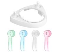 Seplouis Electric Toothbrush Holder with 1 Charging Stand Slot and 2 Toothbrush Head Stands + 4 PCS Toothbrush Head Covers for Oral B