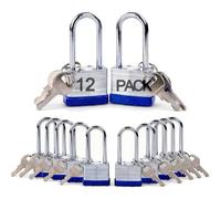 SEPOX® 12Pack Heavy Duty Padlock Keyed Alike, 40MM Laminated Steel Lock Body, 60MM Extra Long Shackle, Ideal for Gym Locker, Sheds, Gate, Warehouse, Hasp (12 Locks with Same Keys)