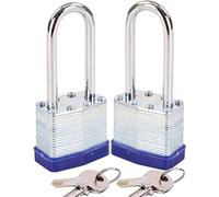 SEPOX®2 Pack Heavy Duty Weatherproof Padlock with 4 Same Keys, 2-3/8" 60mm Extra Long Shackle, 40mm Steel Lock Body,Keyed Alike for Outdoor, Gym Locker, Shed, Gate, Garden, Hasp, Storage, Rustproof