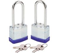 SEPOX® 2Pack Heavy Duty Padlock Keyed Alike, 40MM Laminated Steel Lock Body, 60MM Extra Long Shackle, Ideal for Gym Locker, Sheds, Gate, Warehouse, Hasp (2 Locks with Same Keys)