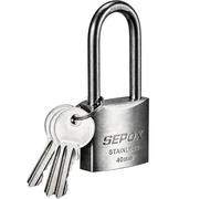 SEPOX® 40mm Outdoor Padlock, SS304 Stainless Steel, Long Shackle Waterproof