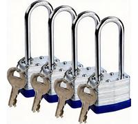 SEPOX® 4Pack Heavy Duty Padlock Keyed Alike, 40MM Laminated Steel Lock Body, 6