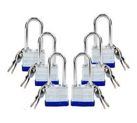 SEPOX® 6Pack Heavy Duty Padlock Keyed Alike, 40MM Laminated Steel Lock Body, 60MM Extra Long Shackle, Ideal for Gym Locker, Sheds, Gate, Warehouse, Hasp (6 Locks with Same Keys)