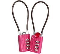 SEPOX® Combination Extra Long Cable Padlock 2-PK, Resettable 4-Digit Pink