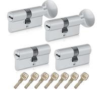 SEPOX Euro Cylinders Lock Set 2 Double + 2 Thumb-Turn Cylinders (Keyed Alike), 70mm(30/30),High Security 6 Pin, Zinc Alloy Casing Brass core Anti-Drill Anti-Pick Door Barrel for Home,Office