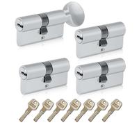 SEPOX Euro Cylinders Lock Set 3 Double + 1 Thumb-Turn Cylinders (Keyed Alike), 60mm(30/30),High Security 6 Pin, Zinc Alloy Casing Brass core Anti-Drill Anti-Pick Door Barrel for Home,Office