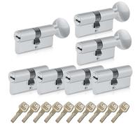 SEPOX Euro Cylinders Lock Set 4 Double + 3 Thumb-Turn Cylinders (Keyed Alike), 60mm(30/30),High Security 6 Pin, Zinc Alloy Casing Brass core Anti-Drill Anti-Pick Door Barrel for Home,Office
