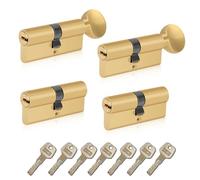 SEPOX® Keyed Alike Euro Cylinder 70mm 35/35 2 Double 2 Thumb Turn Cylinders | For UPVC, Keyed Alike Set, One Key Fits All&Most Applications, for Home, Apartment & Office Doors, Easy to Use, Brass Finish