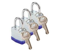 SEPOX® Trinity Keyed-Alike Padlocks Outdoor, Reinforced Laminated Steel Body Heavy-Duty 40MM, Uncuttable Standard Shackle, 3-Pcs-Pack, 6-Pcs Same Keys, for Gym Locker,Toolbox, Shed, Storage