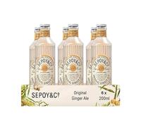 SEPOY & CO. Ginger Ale - 200ml (Pack of 6) | Made with 100% Natural Ginger, Low Calorie, Enjoy as Cocktail Mixer or Mocktail
