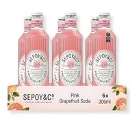 SEPOY & CO. Light Pink Grapefruit Soda - 6 x 200ml | Paloma Premium Cocktail Mixer | Low Calorie, Less Sugar | Pure Himalayan Water & 100% Natural Ingredients