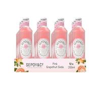 Sepoy & Co. Pink Grapefruit Soda - 200ml (Pack of 12) | Paloma Cockatil Mixer, Sparkling Mixer, Low Cal, 100% Natural, Best mixed with Tequila