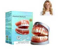 Sepremium Full Set Dentures, Generation Flexible Full Denture Solution, Silicone Custom Dentures Teeth Top and Bottom, Premium Full Denture Set Custom Flexible False Teeth for Men & Women (1Pcs)