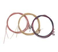 Seprendi 3 Sets Guitar Strings Replacement Steel String for Acoustic Guitar (1 Brass Set, 1 Copper Set and 1 Multicolor Set)