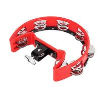 Seprendi Half Moon Music Hand Bell Percussion Instrument Accompaniment Hand Rattle Percussion Instrument Parts Tambourine, Red