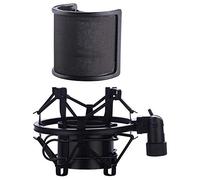 Seprendi Microphone Shock Mount with Microphone Filter Windscreen Suspension Shock Mount Holder Clip