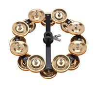 Seprendi Musical Kalimba Portable Percussion Hi-Hat Tambourine with Row Alloy Jingles Drum Set,Gold