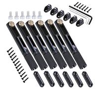 Seprendi Saddle Headless Electric Guitar Bridge Tailpiece with Wrench Black Guitar Part Guitar Bridge Tailpiece for Headless Electric Guitar