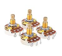 Seprendi Shaft Full Metric Sized Control Pots A500K Audio Taper Potentiometers Pot for Electric Guitar Bass (Set of 4)