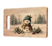 Seprhn Rustic Winter Snowman Cutting Chopping Board for Kitchen | Christmas Snowman Decor, Country Christmas Snow Forest Decorative Bamboo Cutting Boards
