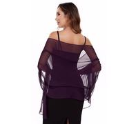 Sepsap Women's Shawl Scarves and Wraps for Evening Party Dresses Sheer Soft Silky Chiffon Wedding Bridal Scarf, Grape, 79"*27"