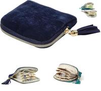 SEPSUMMER Travel Jewelry Case, Small High-End Large-Capacity Tassel Storage Bag Gifts for Women, Pouch Bags with Zipper, Velvet Jewelry Organizer Storage Bag for Bracelet Rings Earring (Royal Blue)