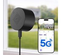 Septekon 2K Window Security Camera, Dual-Band 2.4GHz & 5GHz WiFi, No-Drill Mount, Indoor Camera for Outdoor Monitoring, Color Night Vision, AI Motion Detection, Black