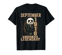 September 107th Birthday Men Women 1918 Awesome Panda Lovers T-Shirt