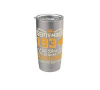 September 1934 Vintage 92 Years Awesome 92nd Birthday Stainless Steel Insulated Tumbler