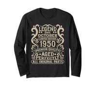 September 1950 75th Birthday Decorations Vintage 75 Birthday Long Sleeve T-Shirt