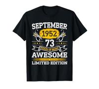 September 1952 Limited Edition 73rd Birthday Tee 73 Year Old T-Shirt