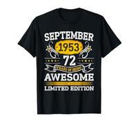 September 1953 Limited Edition 72nd Birthday Tee 72 Year Old T-Shirt