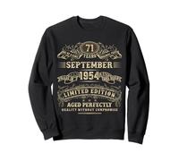 September 1954 71 Year Old Birthday Gifts For Men 71st Bday Sweatshirt