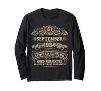 September 1964 61 Year Old Birthday Gifts for Men 61st Bday Long Sleeve T-Shirt